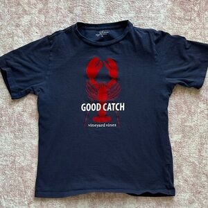 Vineyard Vines Good Catch Kids Tee with Red Lobster Graphic